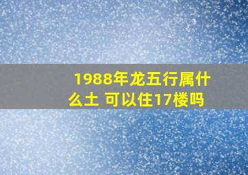 1988年龙五行属什么土 可以住17楼吗